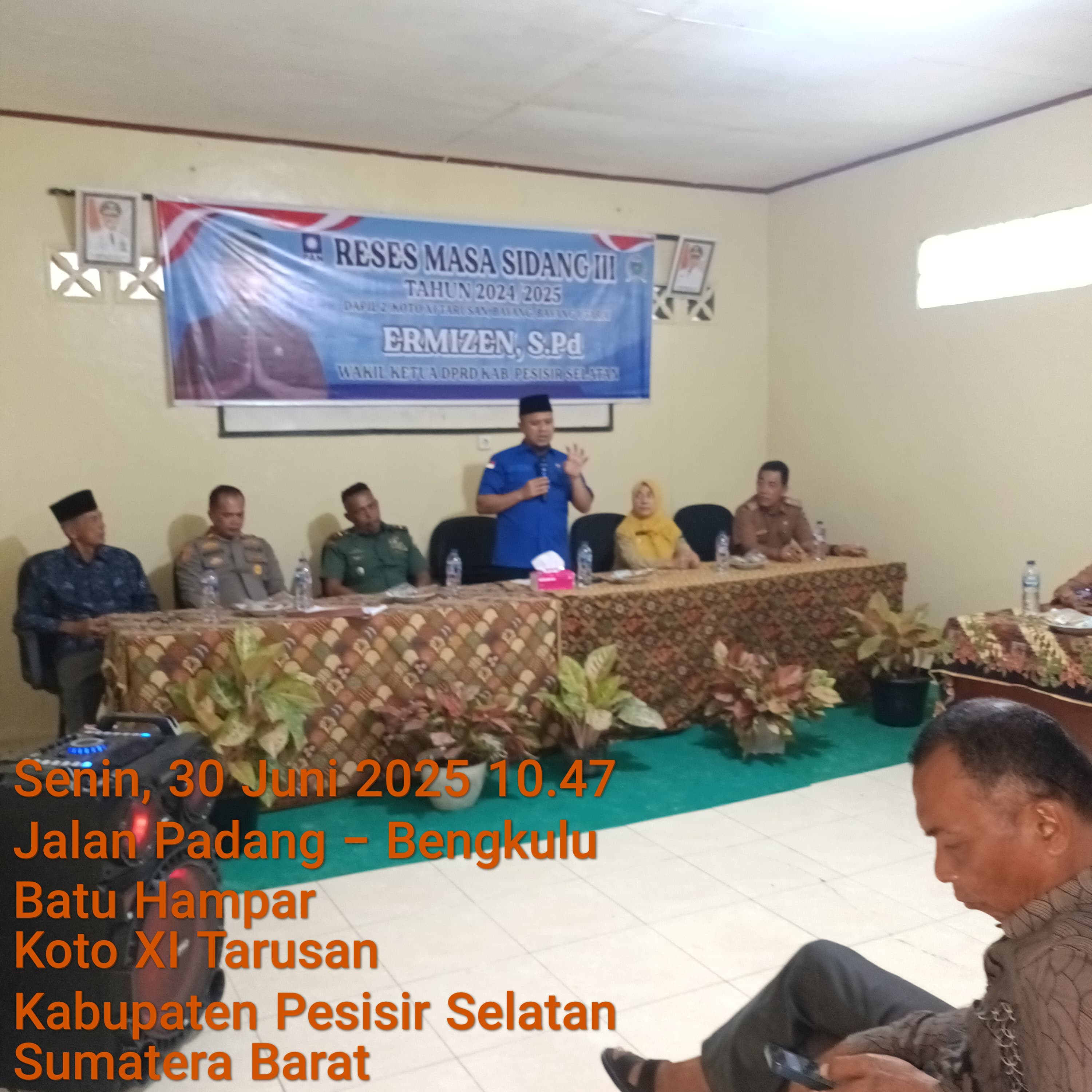 RESES MASA SIDANG III WAKIL KETUA DPRD KABUPATEN PESISIR SELATAN DI NAGARI BATU HAMPAR SELATAN