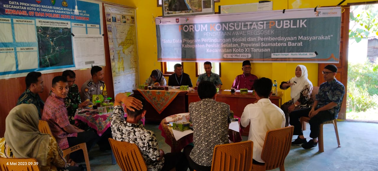 Forum Konsultasi Publik di Nagari  Sungai Nyalo Mudik Aia  ( pendataan awal Resosek )