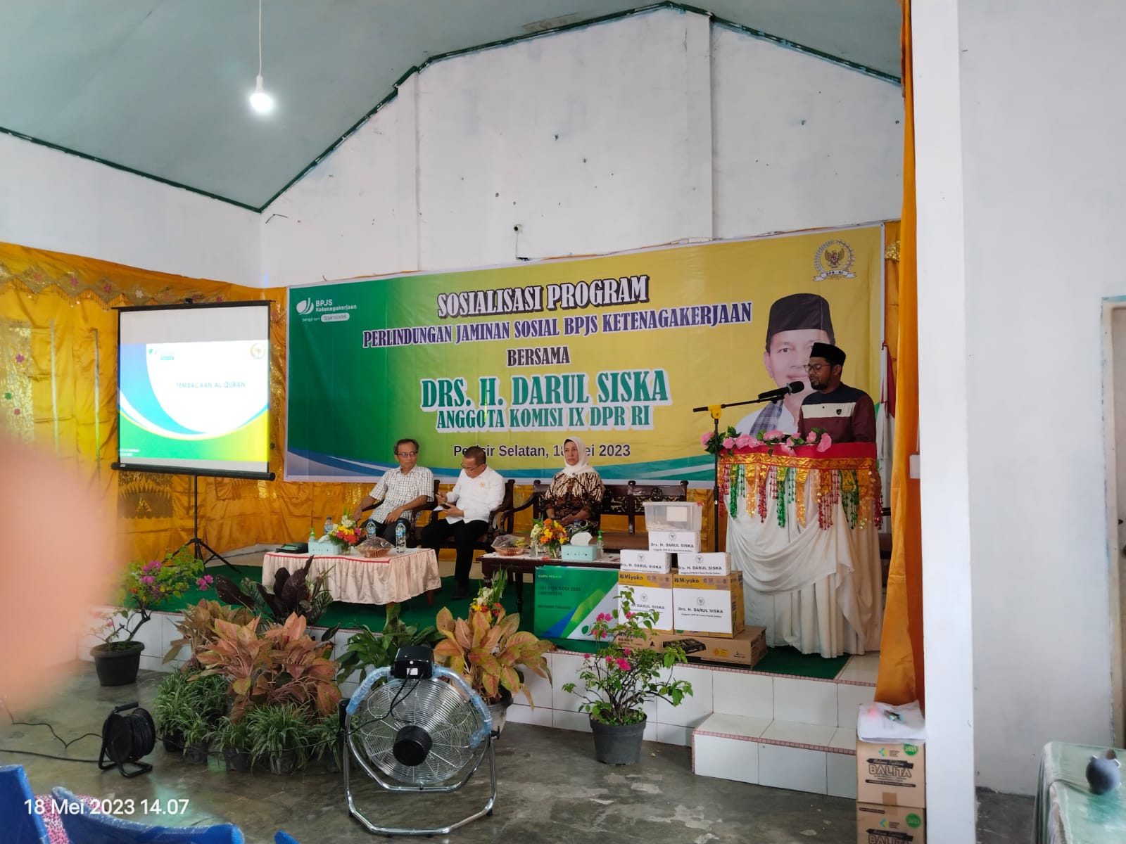 Sosialisasi Program Perlindungan Sosial BPJS Ketenagakerjaan bersama DRS.H.DARUL SISKA