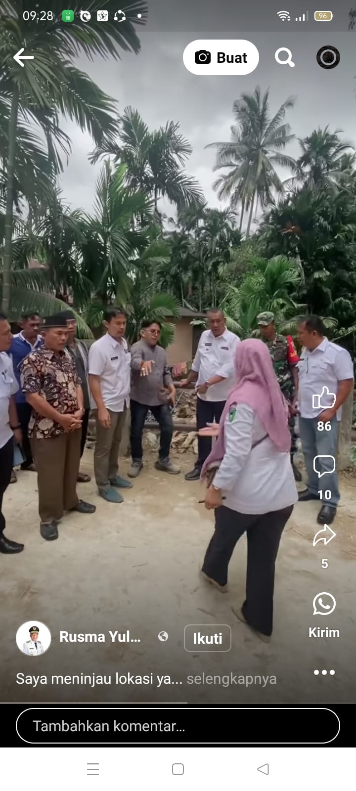 Kunjungan Bupati bersama ibuk camat ke Kp.Tanjung Duku Utara dalam Rangka Peninjauan jalan dari Kp.T