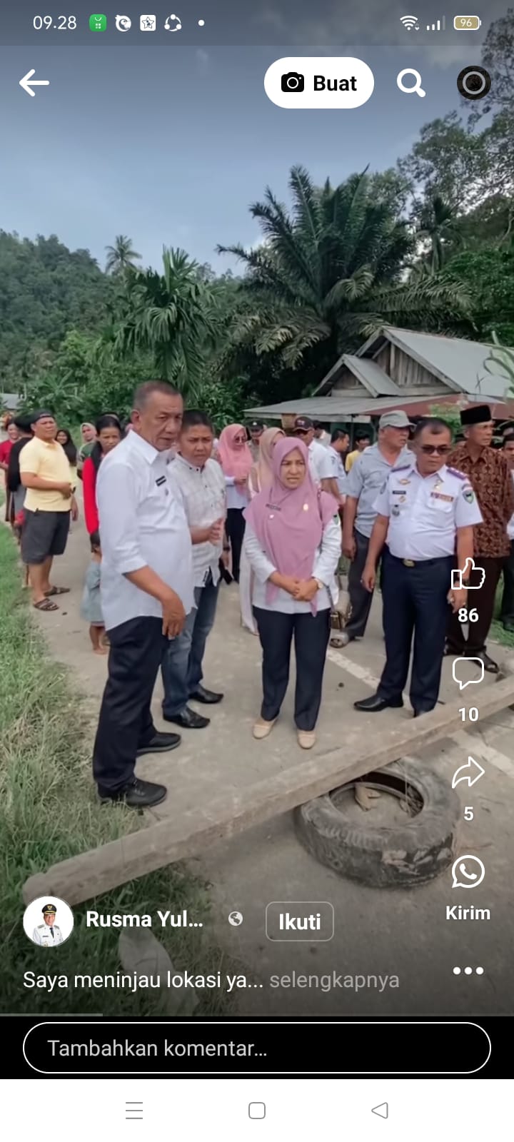Kunjungan Bupati Ke Batu Hampar meninjau lokasi yang sering Banjir