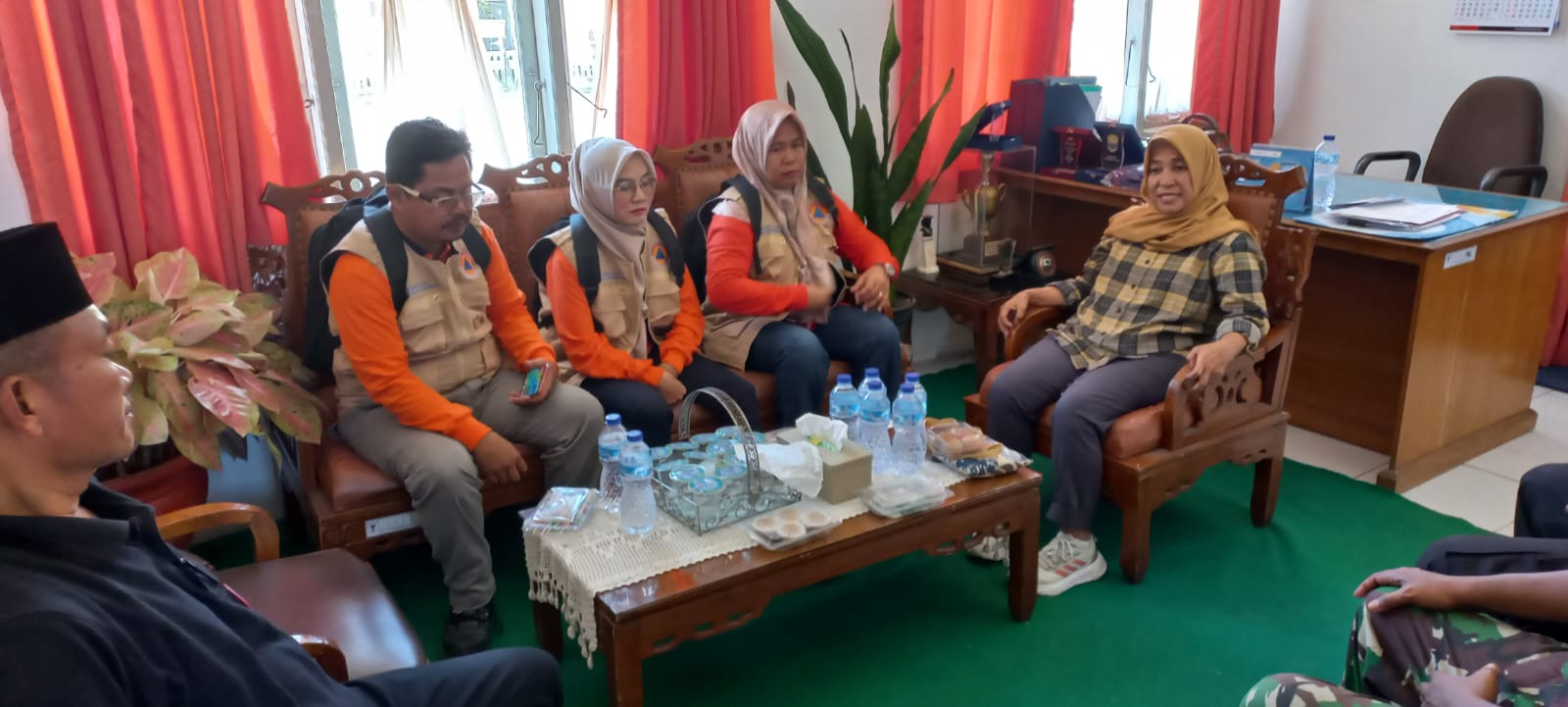 Penyambutan TIM Pendata Bencana Banjir dari PU dan BNPB