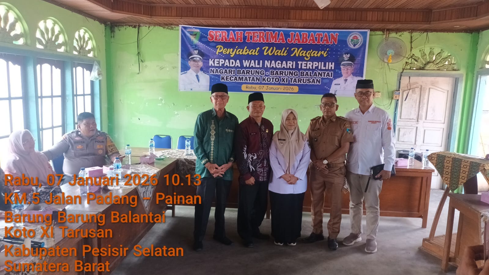 Camat Koto XI Tarusan Mengahdiri Acara Sertijab 6 Wali Nagari terpilih 2025